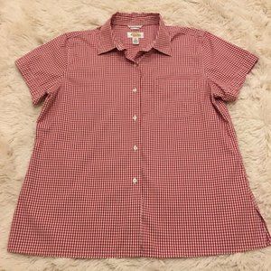 TALBOTS Wrinkle Resistant Gingham Plaid Shirt - 12